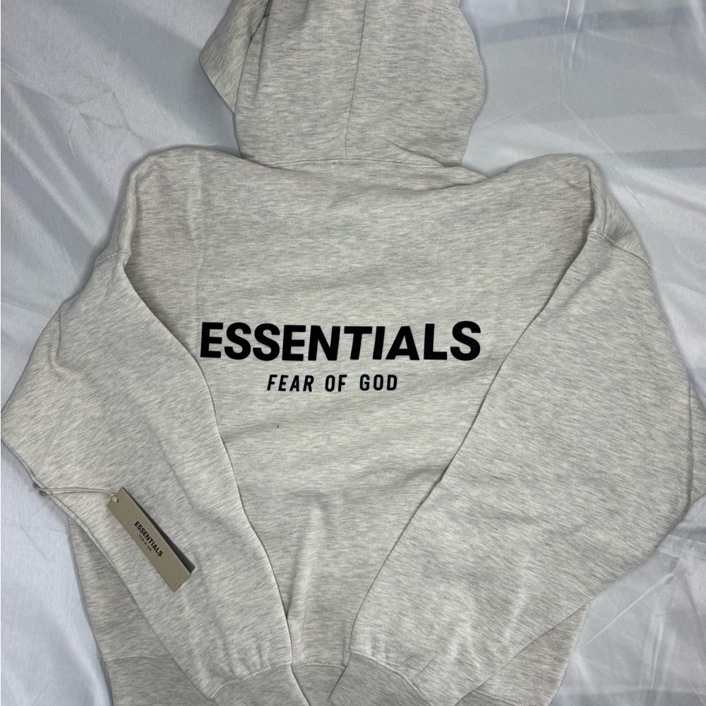Essentials Fear of God (Light Oatmeal) Hoodie Size Small #78 - Picture 4 of 6